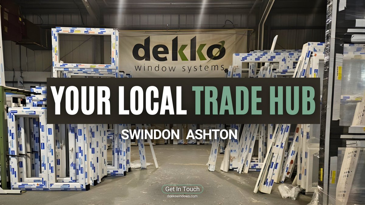 Your Local Trade Hub.

Two Dekko trade counters — everything you need, all in one place. 🤩

Frames, trims, fixings, sealants &amp; more, ready for fast collection in Ashton or Swindon.

Learn more 👉 dekkowindows.com/trade-counter