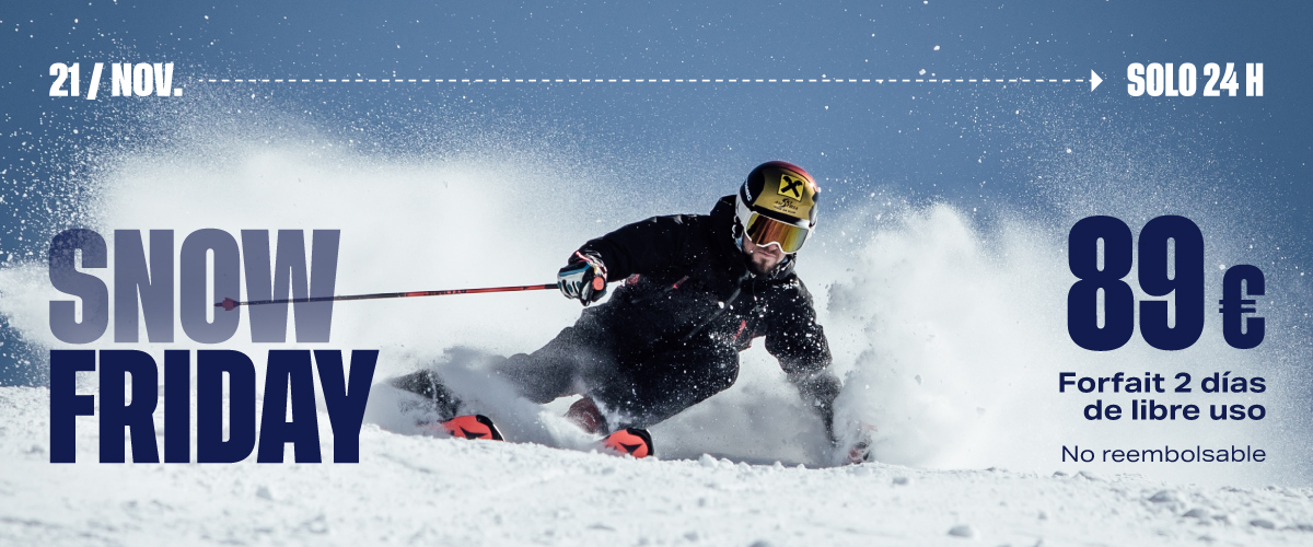 websierranevada's tweet photo. ⏳La cuenta atrás ha comenzado…
¡Vuelve el #SnowFriday a #SierraNevada!
⛷️Forfait 2 días LD
📅Viernes 21N (durante 24h)
🔹Compra exclusiva online, una por persona
❗️Recuerda tener tu perfil activo, con tu fotografía registrada❗️
ℹ️ https://t.co/Wpq2uXEqvP
#SienteSierraNevada https://t.co/KmBpxgfNDm