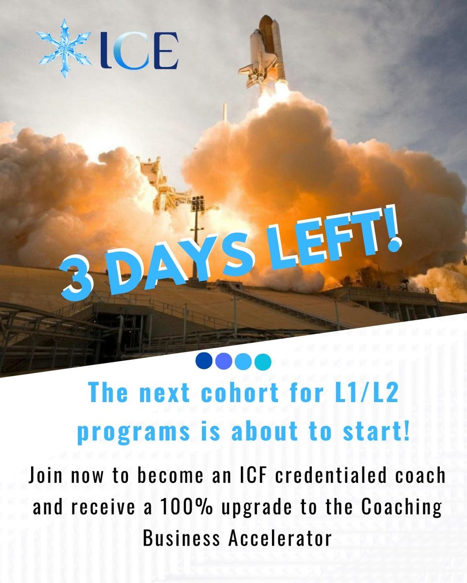 ICEviews's tweet image. Join now to become an ICF credentialed coach and receive a 100% upgrade to the Coaching Business Accelerator!

L1: zurl.co/yFEXL 
L2: zurl.co/YE5YC