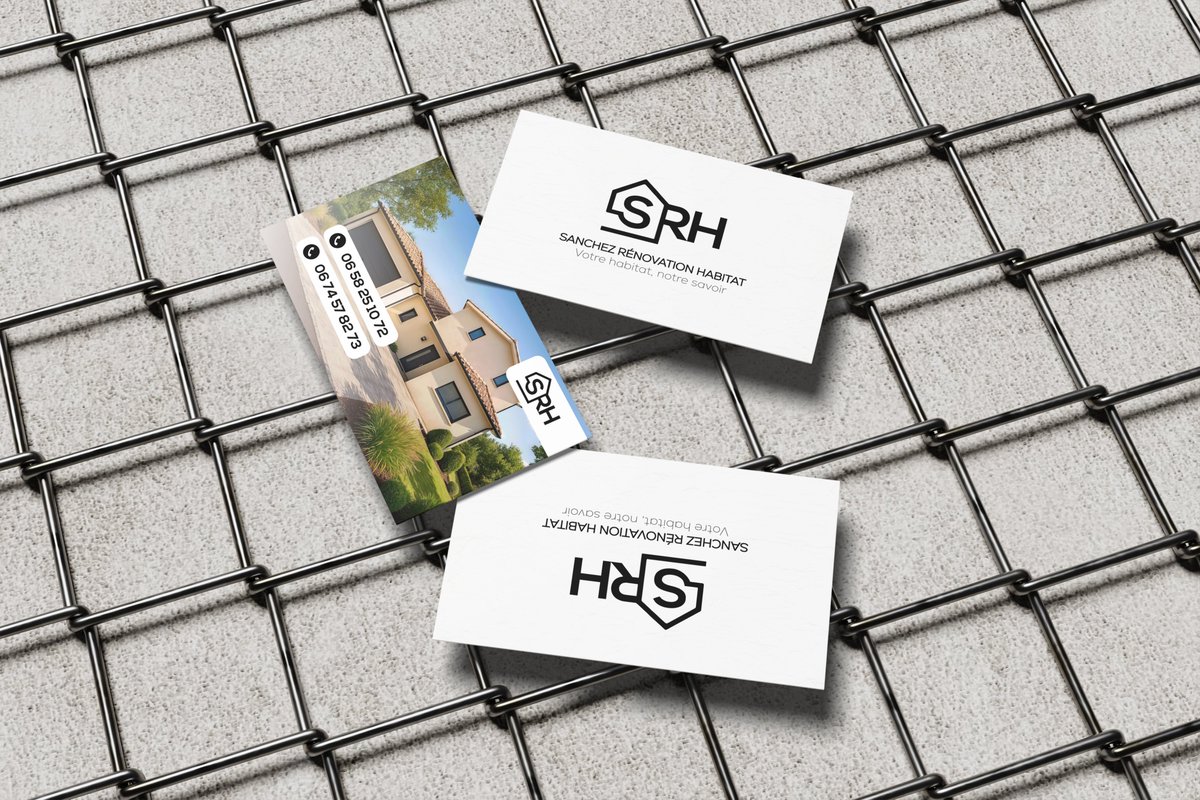 Logo et cartes de visite réalisés pour Sanchez Rénovation Habitat!

Création du monogramme SRH inspiré de l’univers maison, et d’un support professionnel avec photo de chantier et contacts essentiels,

Une identité simple, lisible et pensée pour convertir

bento.me/arndvisual