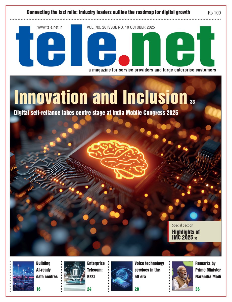 telenet_mag's tweet image. Have you read the latest issue of @telenet_mag  yet?

If not, read now at: tele.net.in/october-issue-…

We would like to thank our advertisers for their support in making this month’s issue possible

#October2025Issue #latestissue #TelecomSector #TelecomUpdates #TelecomInfrastructure