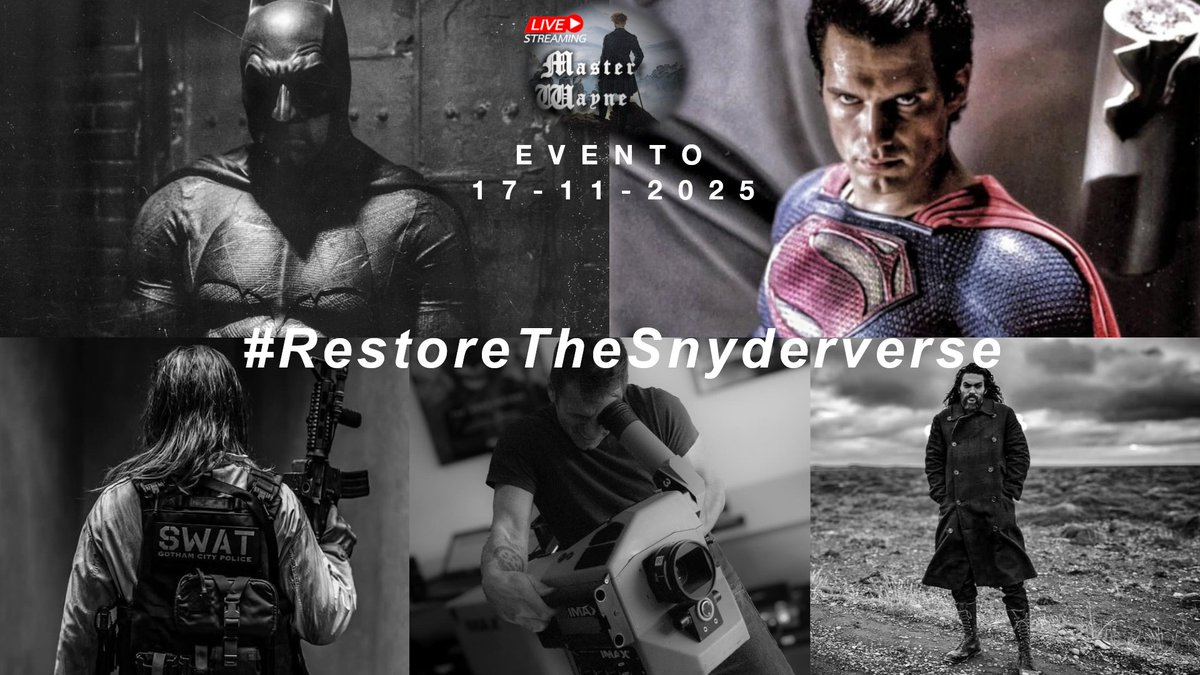 masterwayne85's tweet photo. 🎥 A las 20h 🇪🇸 DIRECTO especial

💥Animaremos a retuitear en el evento #RestoreTheSnyderVerse hablando de:

• Posibles compradores de Warner
• ¿Puede Zack Snyder volver a DC?

Únete al directo 👉 https://t.co/AoTkRPFKyA

#ZackSnyder #DCU #DCComics #Snyderverse https://t.co/vH0hjuQxvf