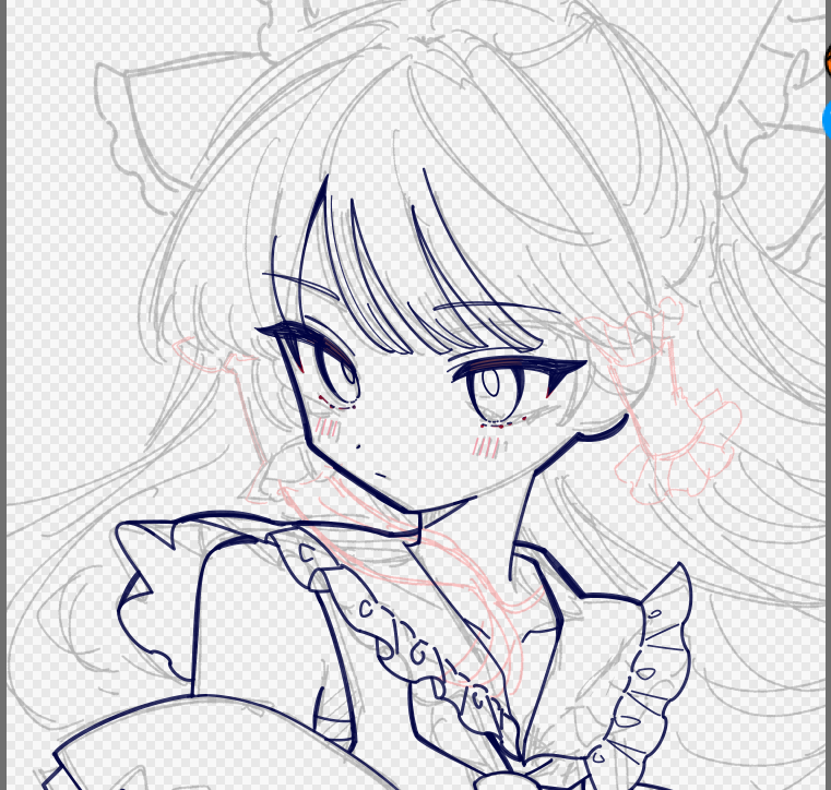 Rotoi_1234's tweet image. 線画中～今のところかっわいい