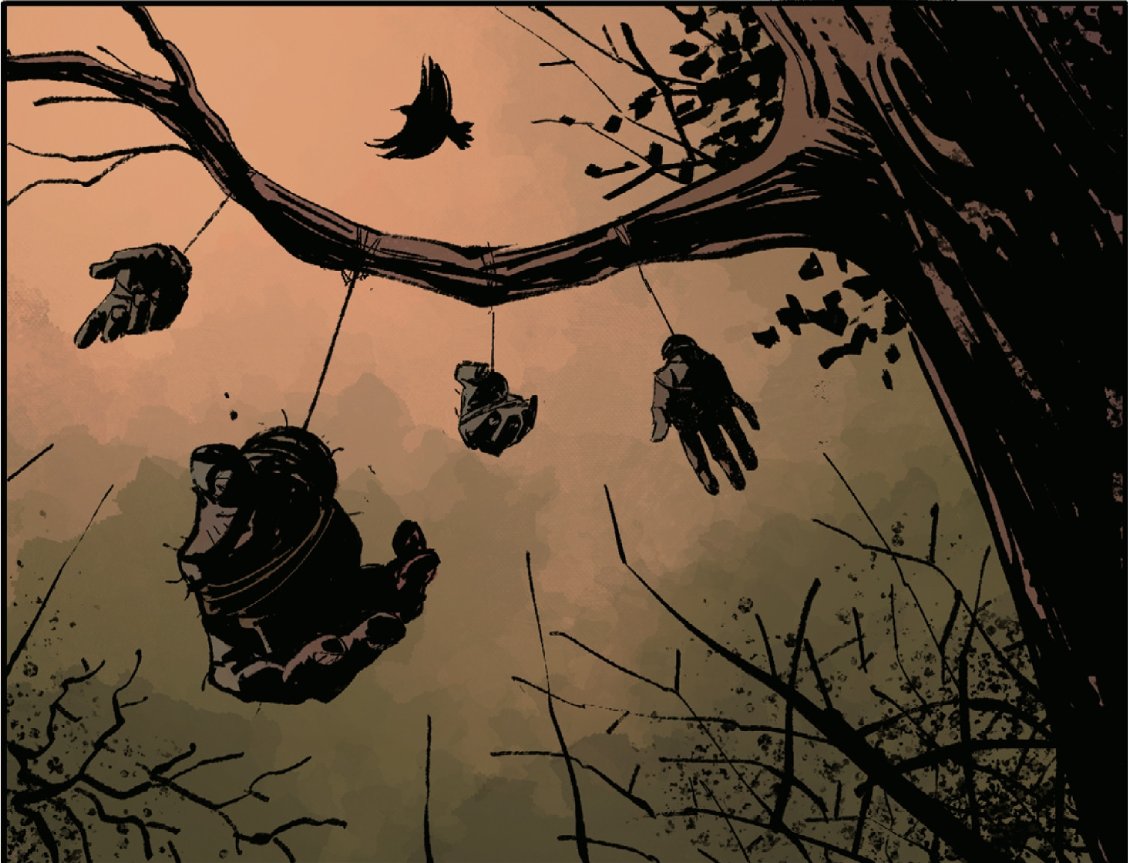 Me gusto mucho esta viñeta, sobre todo por el punto de vista. realmente es espeluznante la escena. Muy bueno!
Es del #comic Tuatha de <a href="/GavinFullerton1/">Gavin Fullerton</a>  
#BuenLunes