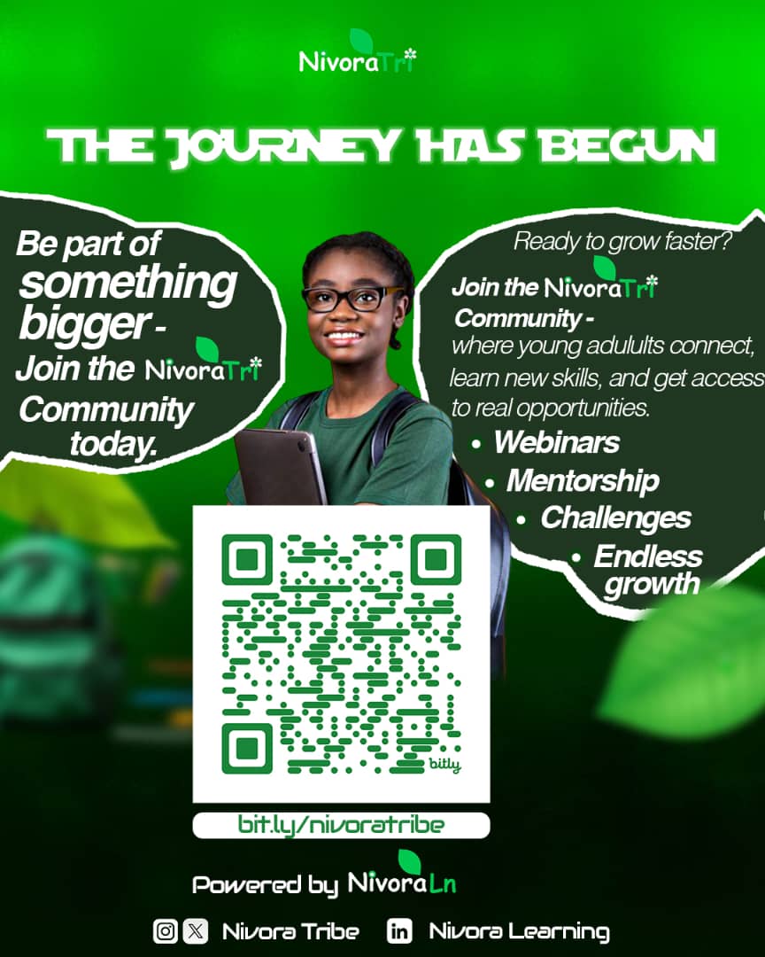 NivoraTribe's tweet photo. The journey has begun! ๐
Join the Nivora Tribe, a community where young adults connect, learn, and access real opportunities. Scan the QR code or click the link https://t.co/E2fRxccxsY become part of something bigger today!
#NivoraTribe #JoinTheCommunity #GrowFaster #GoViral https://t.co/OgeZu8G0lW