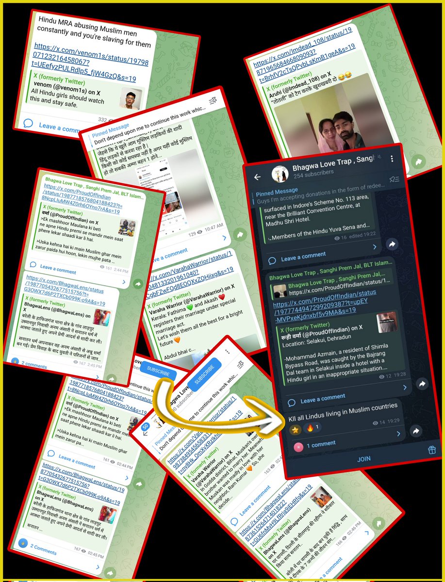 ALERT: An Islamist propaganda Telegram channel, which goes by the name 'Bhagwa Love Trap,' has just called for the gen@cide of all Hindus living in Islamic countries.

Urgent cognizance requested, <a href="/NIA_India/">NIA India</a>, @GoI_Meity, <a href="/MEAIndia/">Randhir Jaiswal</a>

Telegram channel link 👇
t.me/bltmuslim