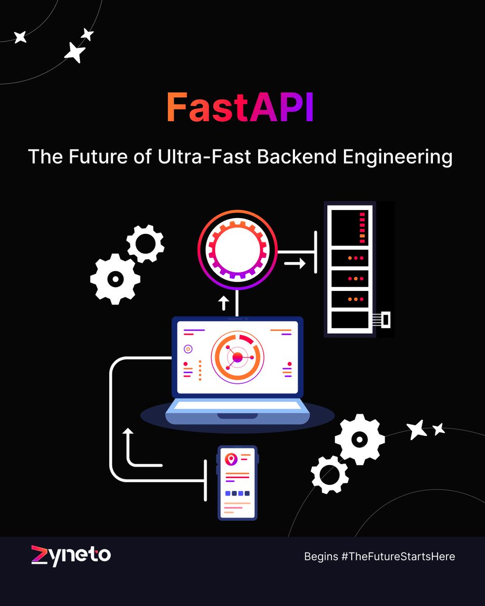 zyneto's tweet image. FastAPI is redefining backend speed, scalability, and modern API development.

The future of high-performance apps starts here.

#FastAPI #Python #Zyneto #Zynetotech #Backend #API #WebDev #Developers #Tech #Coding #SoftwareDev #Async