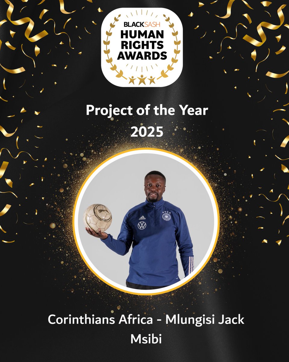 Project of the Year

Mlungisi Jack Msibi, founder and head coach of <a href="/CorinthiansAF/">Corinthians.Africa</a> Africa &amp; Blind Football SA.

His programme combines football, netball, STEM education, life skills and food security. Under his leadership, Blind Football grew from 13 to 53 players and represented