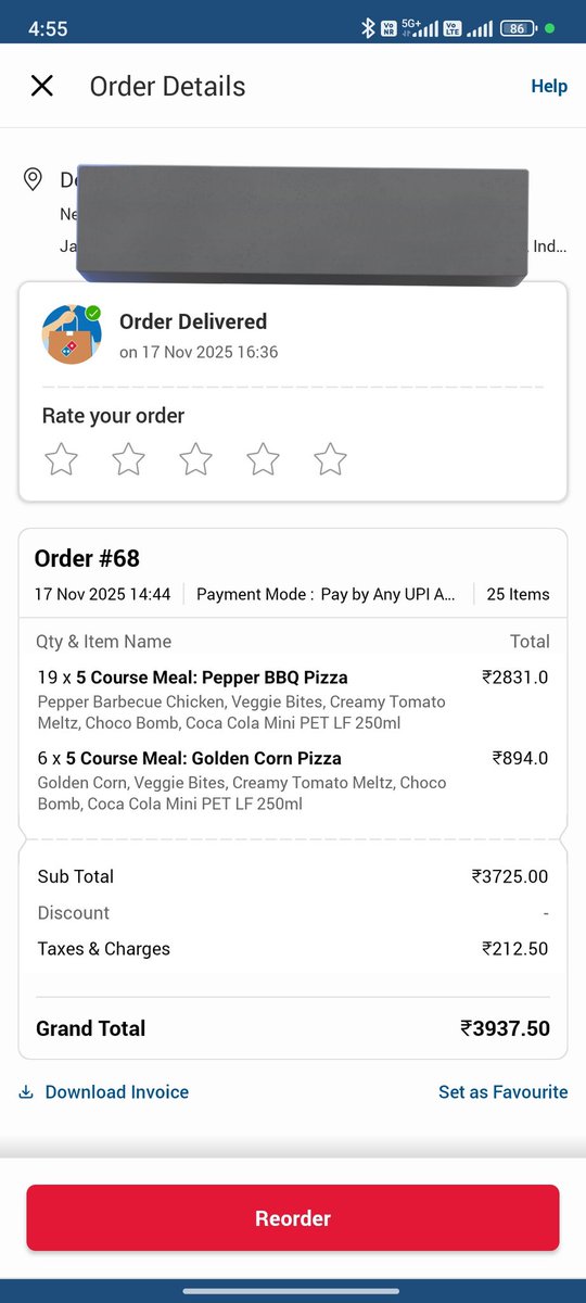 yogesh_798's tweet photo. @dominos_in Worst experience ever from the Gopal Mall outlet. Staff was rude, order was delayed, sent in 2 parts, and both pizzas arrived cold. Very disappointed with the customer support. Please fix this. https://t.co/KdxV3Tt90A