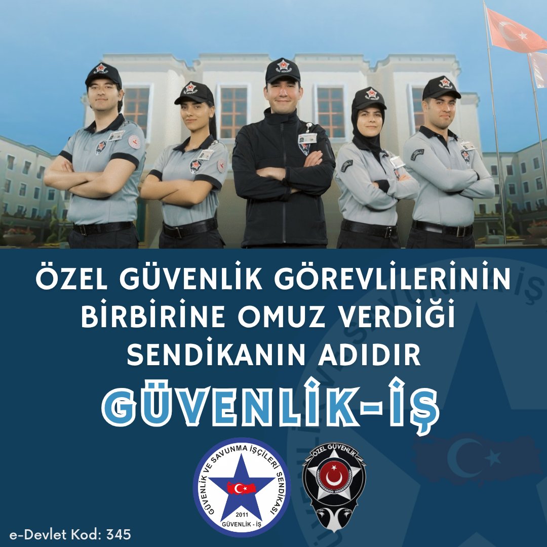 Özel Güvenlik Görevlilerinin Birbirine Omuz Verdiği Sendikanın Adıdır GÜVENLİK-İŞ...
e-Devlet Kod: 345
#GüvenlikİşSendikası #ÖzelGüvenlik #Türkİş #ÖmerÇağırıcı #Sendika