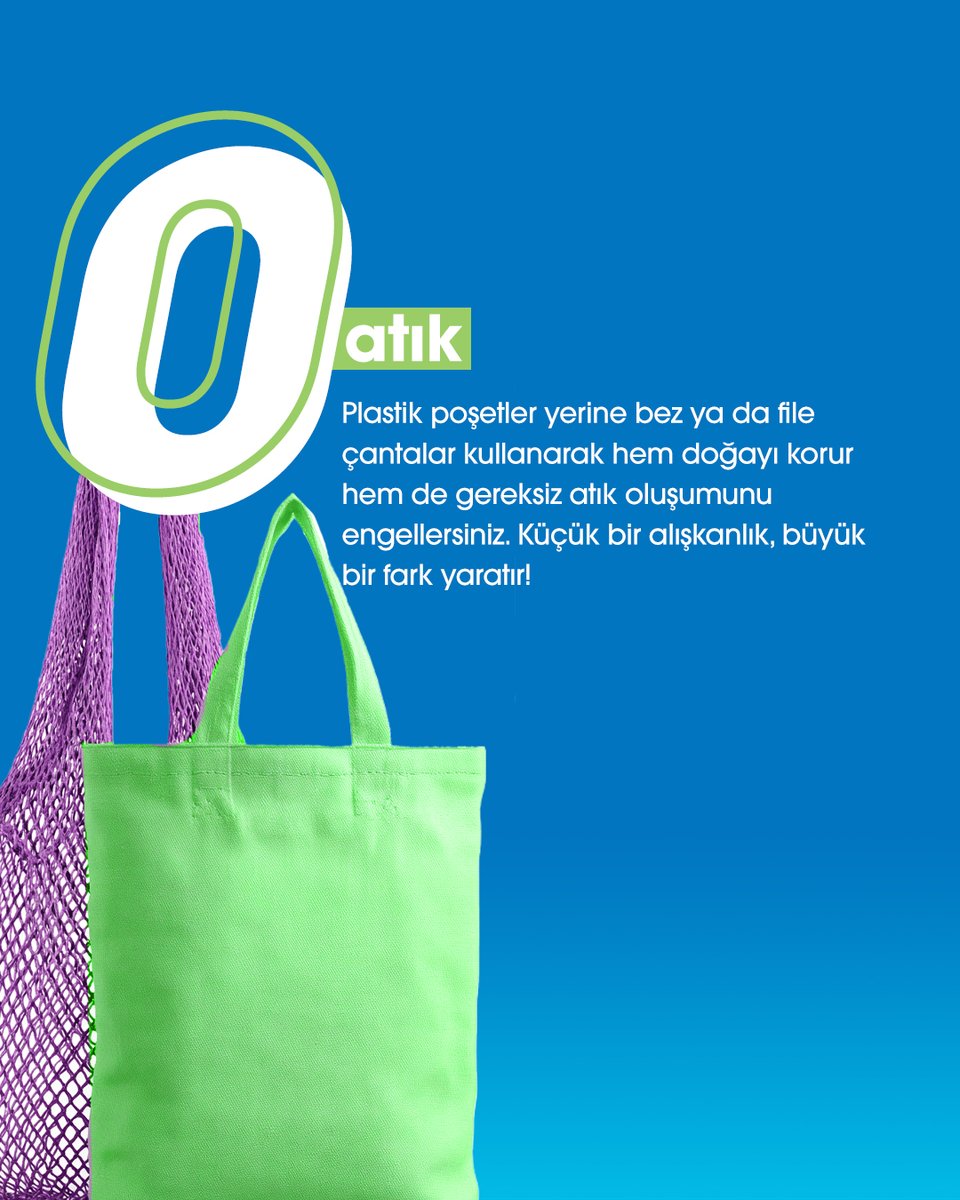 Plastik poşetler, doğada yok olmaları yüzlerce yıl süren ve çevreye zarar veren atıkların başında geliyor.

Alışverişe giderken yanınızda bez ya da file çanta taşıyarak hem doğayı korur hem de gereksiz plastik atık oluşumunu önleyebilirsiniz. Bu küçük alışkanlık, gezegenimizin
