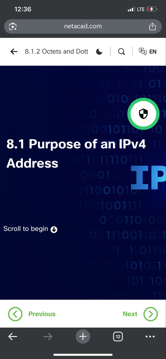 Demzy24077796's tweet image. Day 9 – Networking Basics
Learnt the purpose &amp;amp; structure of IPv4 addresses today.
IPv4 uses a 32-bit address split into four octets (e.g., 192.168.1.10) with a network and host portion defined by the subnet mask.
#The_cybrarians #Cisco #Networkingbasics