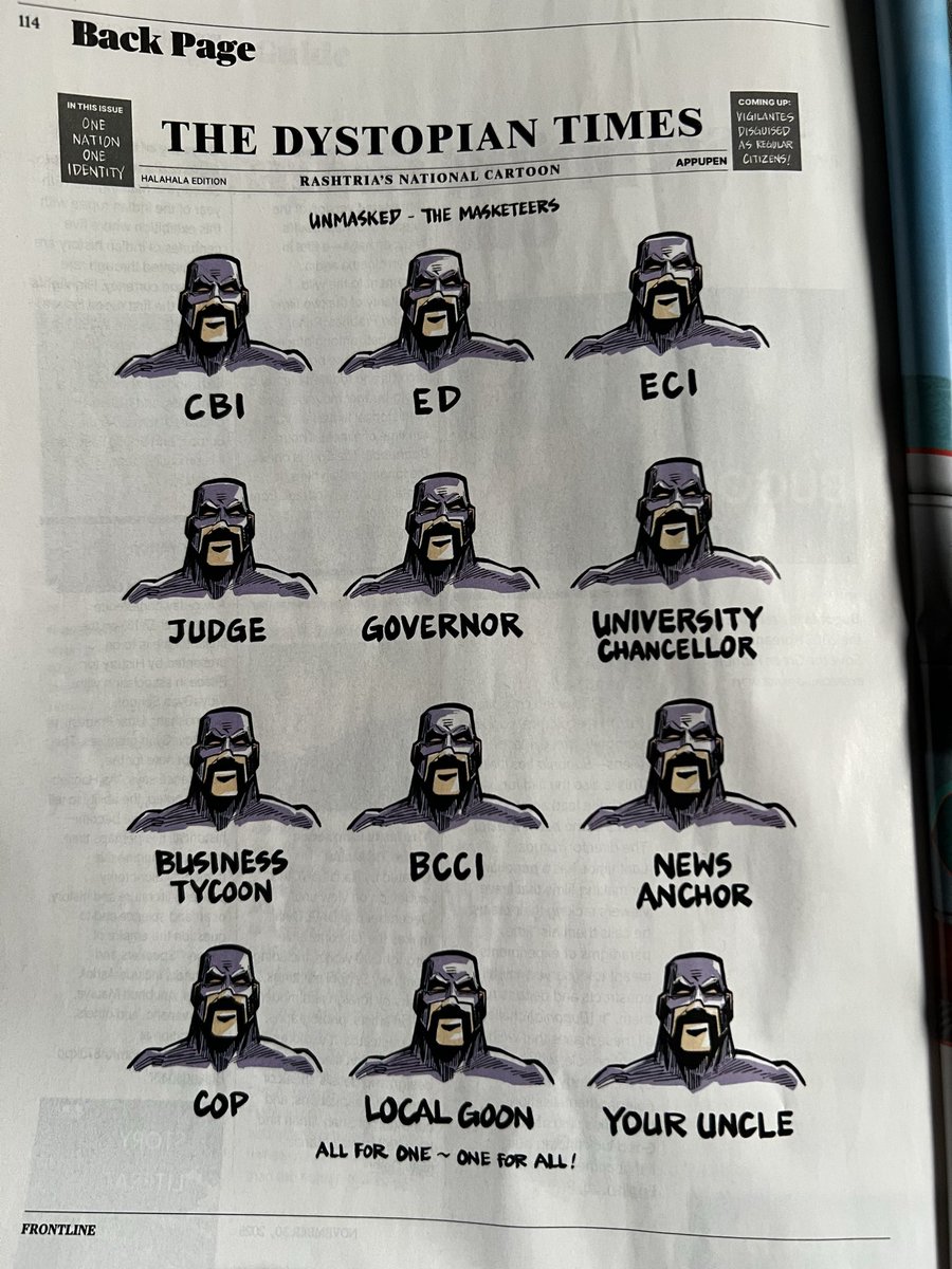 seemay's tweet image. Frontline’s The Dystopian Times rarely disappoints @frontline_india