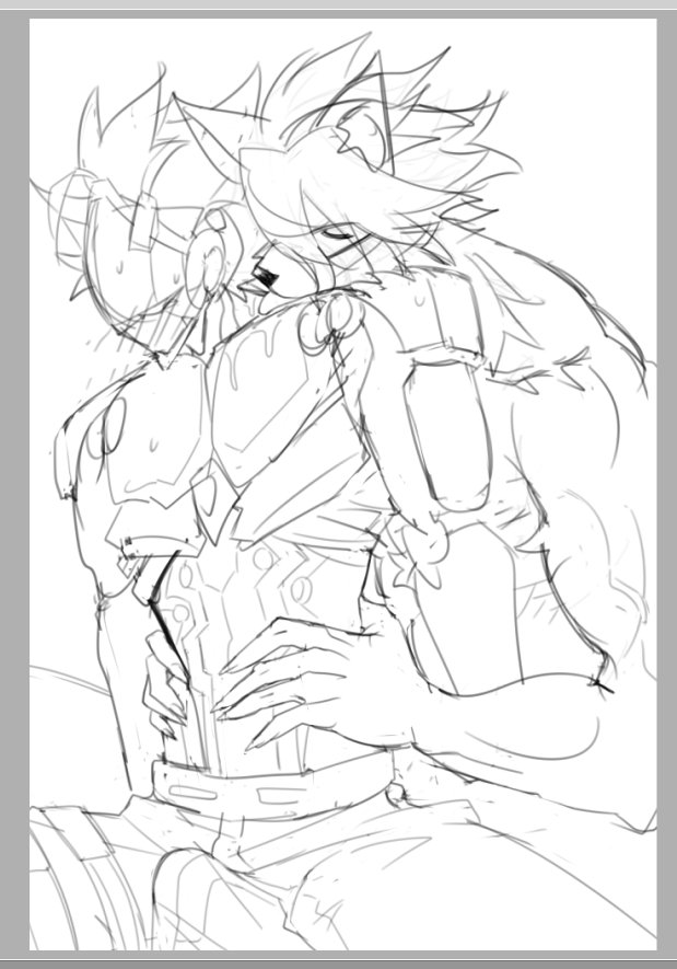 WasterDemon_'s tweet image. 好想快点画完稿件来画这张狼比……