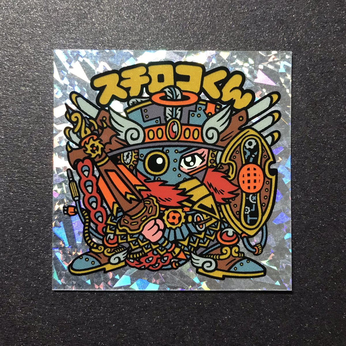 GUL トゲニコリ　自作シール　ヨンパチマン №200⚡️スチロコくん ( Jungle × 蛍光 ) #ヨンパチマン #自作シール