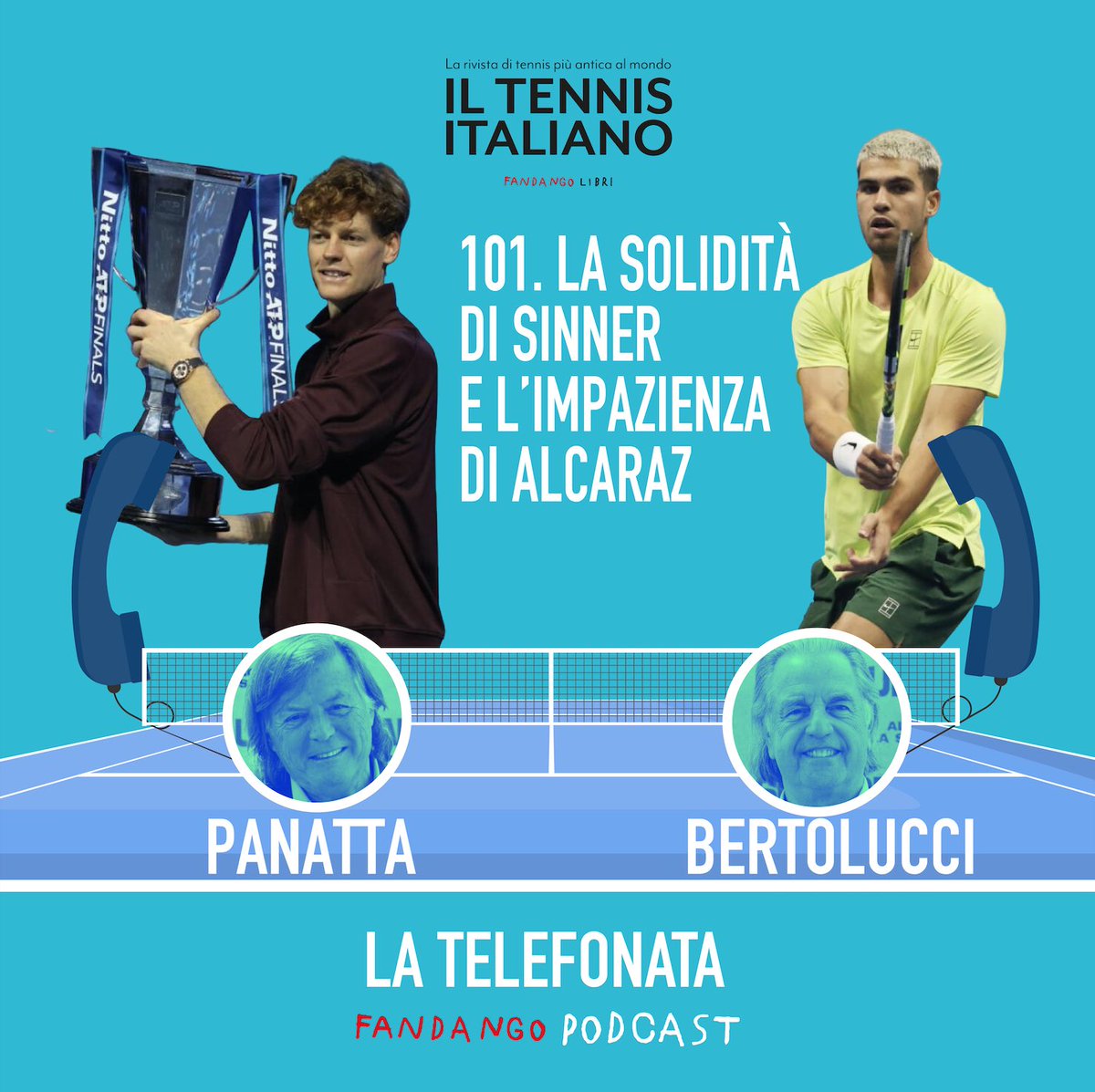 Panatta e Bertolucci commentano il trionfo di Sinner nella finale delle ATP Finals 2025 contro Carlos Alcaraz. Tra pronostici azzeccati, volée imprecise e bordate da fondo campo si tirano le somme del torneo di Torino. 🎧 open.spotify.com/episode/2Nh2pi…
#latelefonata