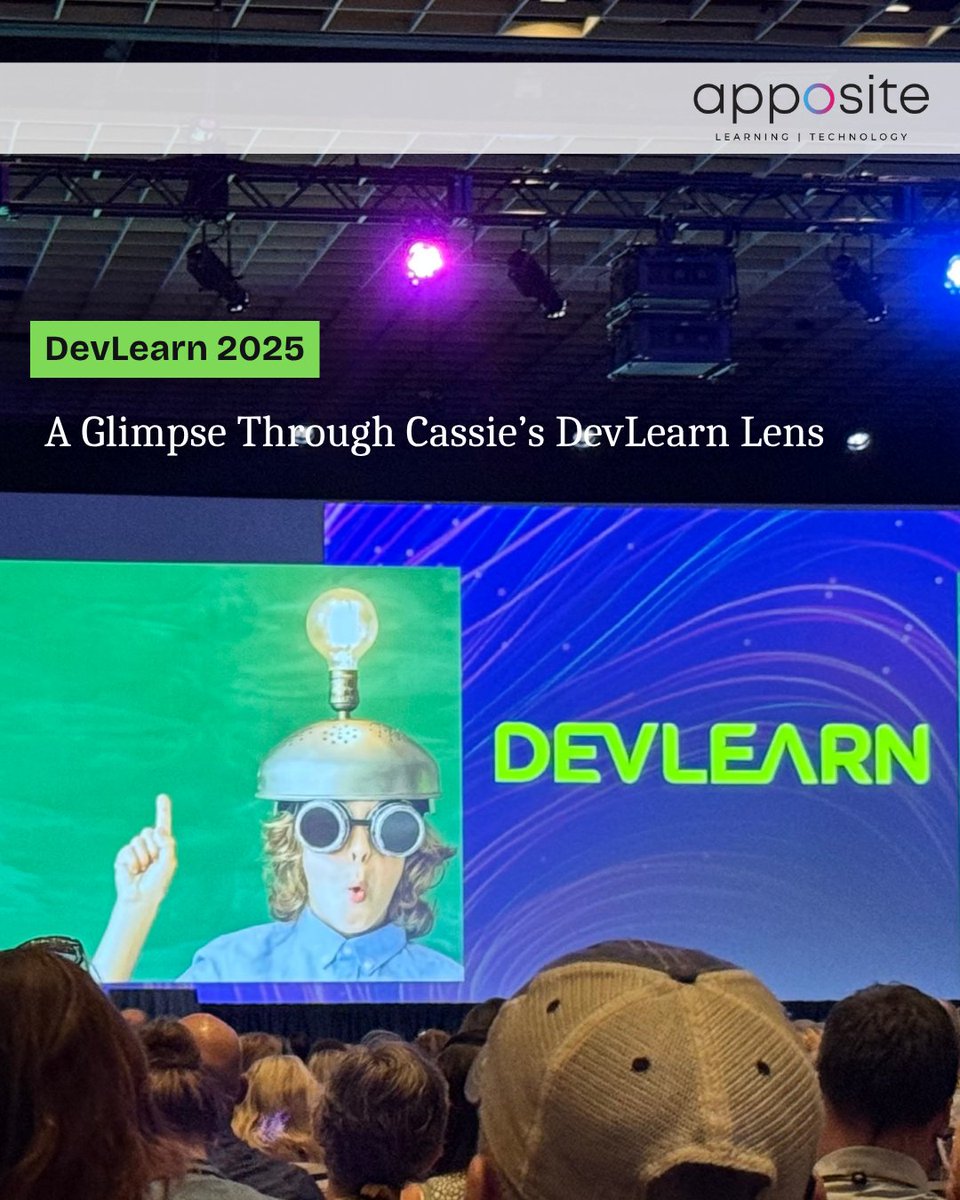 AppositeSol's tweet image. Our Learning Buzz thought partner, Cassie Nii, just wrapped up an incredible week at DevLearn 2025 - and we’re taking you behind the scenes through her lens. 📸✨

#TheLearningBuzz #DevLearn2025 #LearningCommunity #LXD #EdTech