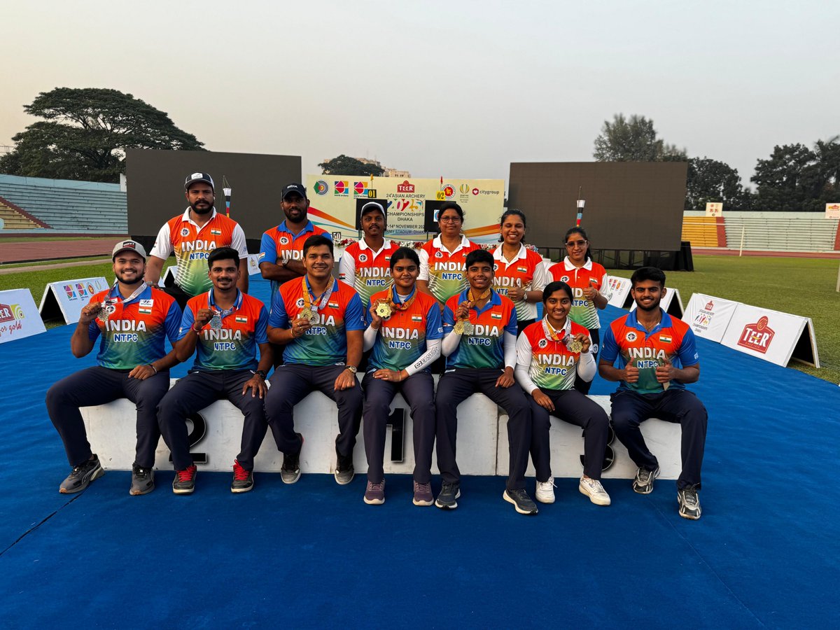 10 medals, 6 golds, beating Korea after 18 years - total game-changer. Congrats Ankita, Dhiraj, and team! Inspiring the next gen already.  #IndianArchery #AsianArcheryChampionships