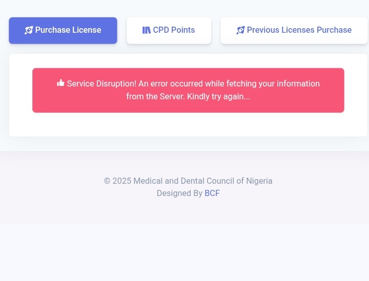 isaac689's tweet image. @MDCNOfficial  your website is having technical issues. Kindly rectify.