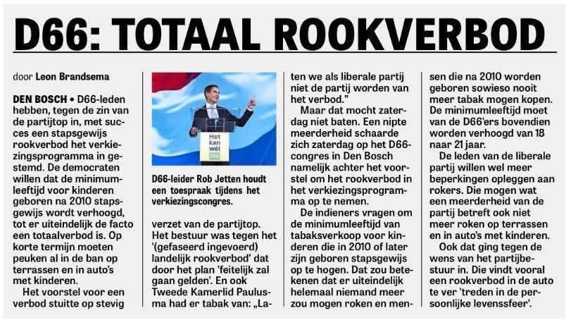 De #D66 dictatuur begint al aardig vorm te krijgen. 😑 #rookverbod
