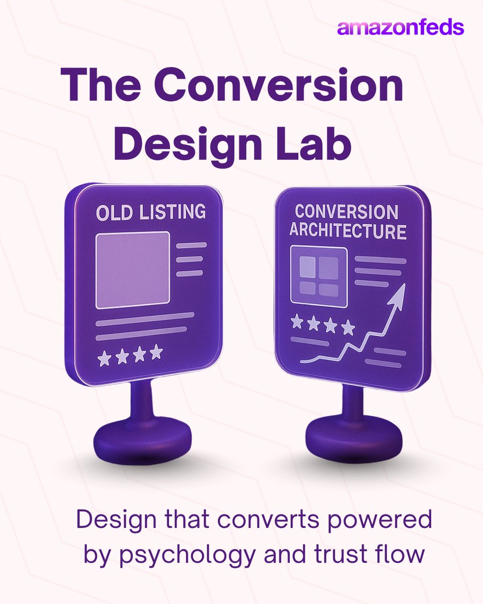 amazonfeds's tweet image. Most listings show information.
Ours influence decisions.
At The Conversion Design Lab, we craft Amazon listings using shopper psychology, visual hierarchy, and trust flow.
#AmazonFeds #ConversionDesign #EcommerceGrowth #AmazonExperts #BrandOptimization