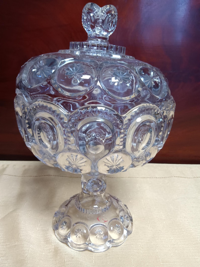 DigginThruTheAt's tweet image. LE Smith Moon and Stars Clear Pedestal Candy Dish with Lid, Large Candy Dish with Lid. Compote with Lid, Dresser Box, Heavy Glass. (3968) etsy.me/4ia27OE via @Etsy  #wiseshopper