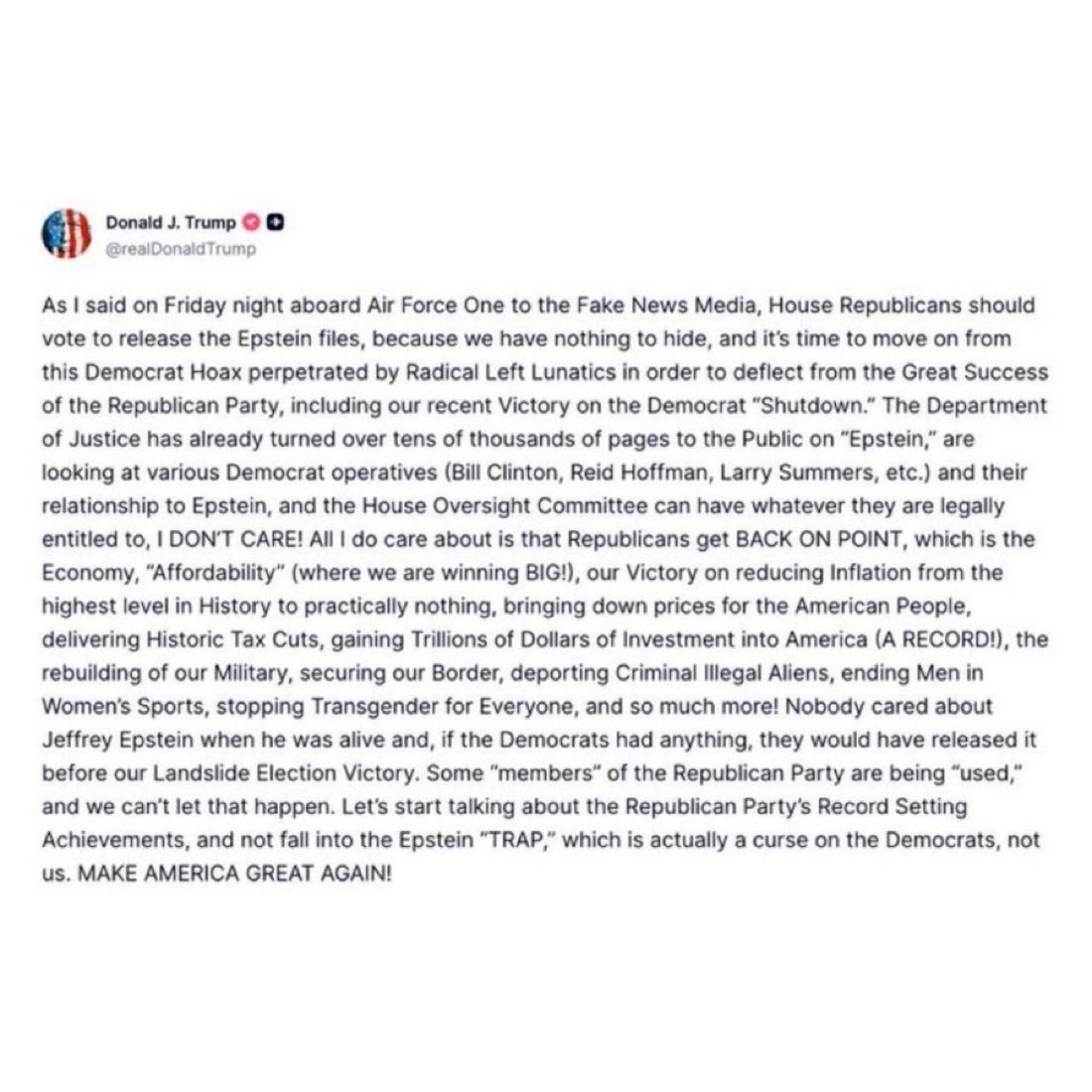 EdKrassen's tweet image. As if he hasn’t been trying to keep them hidden this entire time. His whole fight with MTG and Thomas Massie has been about opposing the release.

He is only calling for the release now because more than one hundred Republicans were preparing to vote for it even while he was…