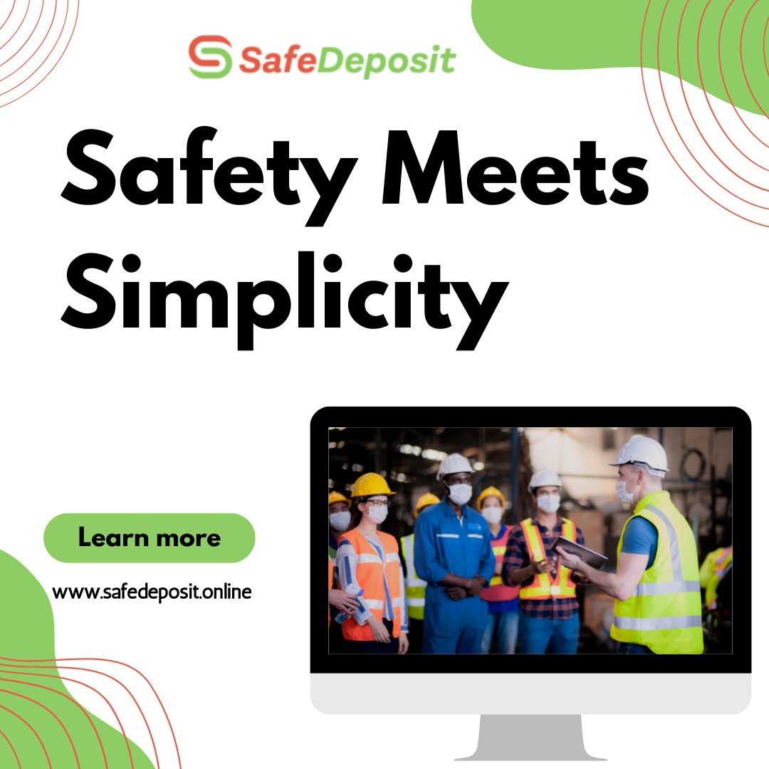 SafeDepositapp's tweet image. 🛡️ Safety Made Simple. Trust Made Strong.
At SafeDeposit,we believe protection shouldn’t be complicated. From secure workflows to seamless compliance.
Visit: safedeposit.online

#SafeDeposit #SafetySolutions #WorkplaceSafety #SecureOperations #SafetyManagement #DigitalSafety