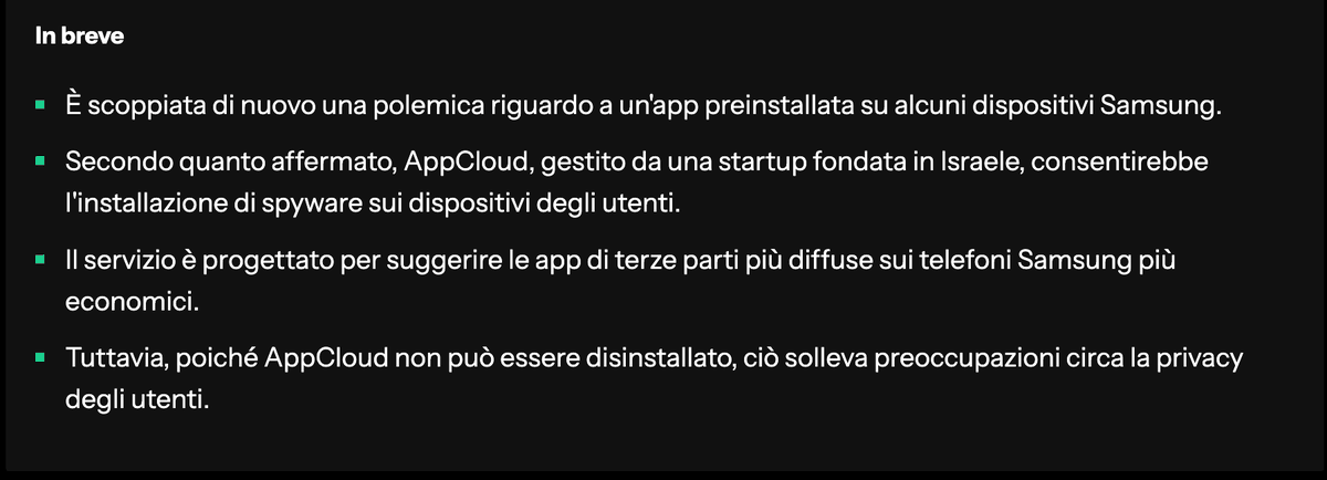sonoclaudio's tweet image. App &quot;#Spyware&quot; israeliana non disinstallabile su alcuni modelli di smartphone #Samsung? 🤔
🔗 androidauthority.com/samsung-appclo…
Vediamo se @relationsatwork ha voglia e tempo per esaminare l&apos;applicazione in questione.