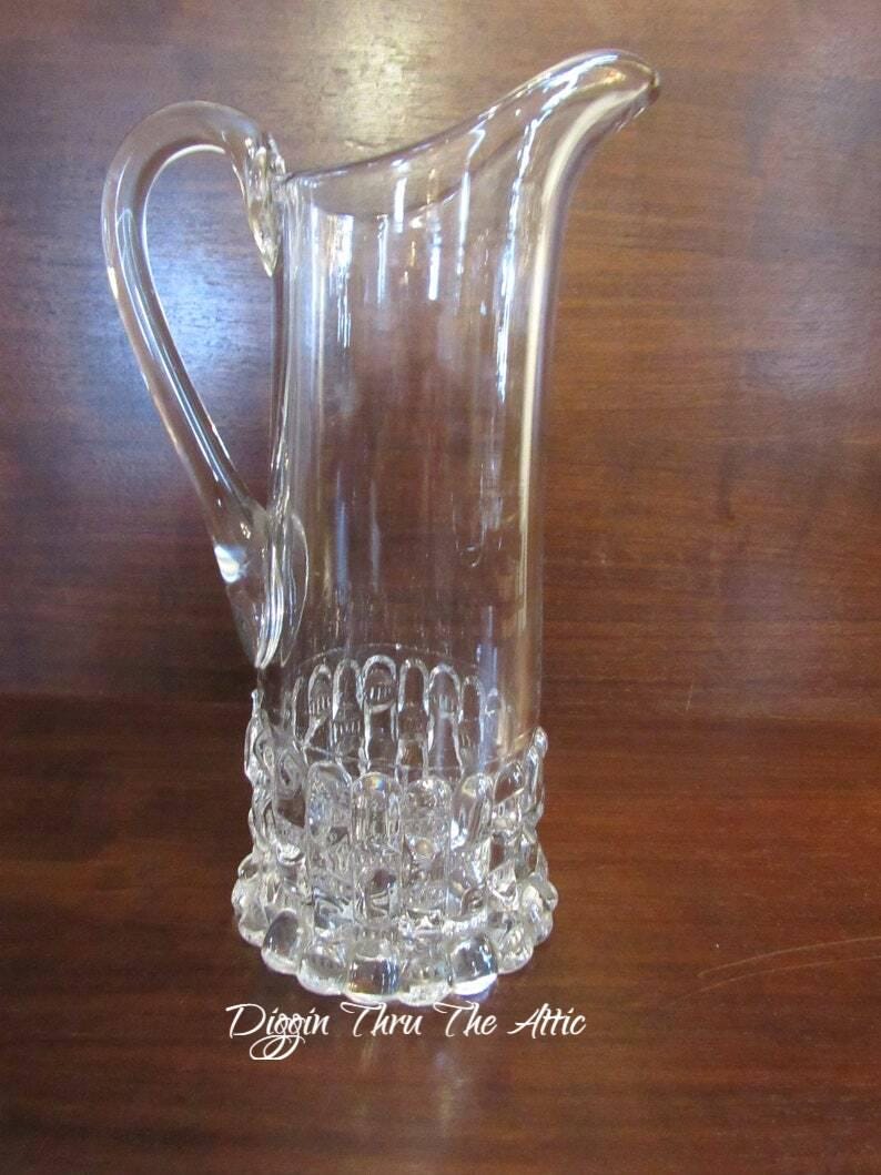 DigginThruTheAt's tweet image. 12 inch Tankard , Etholi, Cats Eye and Block, Cut Log, by Greensburg, Victorian Pressed Glass Pitcher.   (3058) etsy.me/47YfuN0 via @Etsy  #wiseshopper
