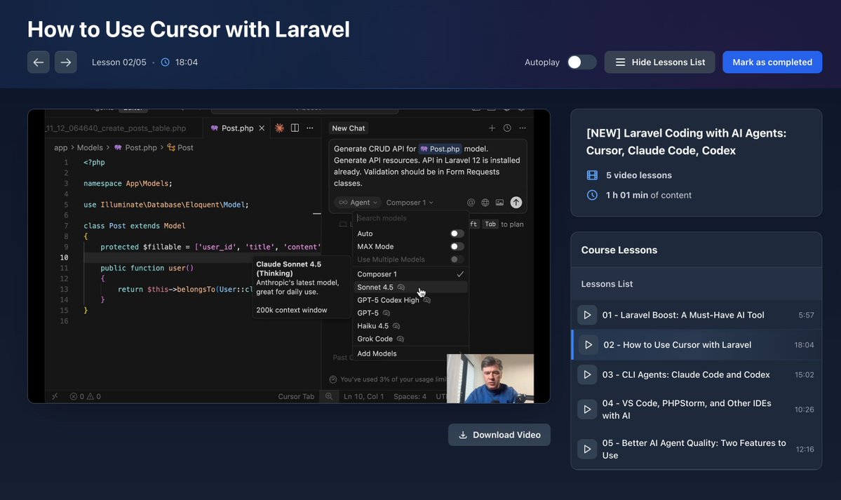 Novo curso em vídeo sobre Laravel Daily!
Programação em Laravel com Agentes de IA
https://t.co/oRxy5QJ8rm
Vou mostr