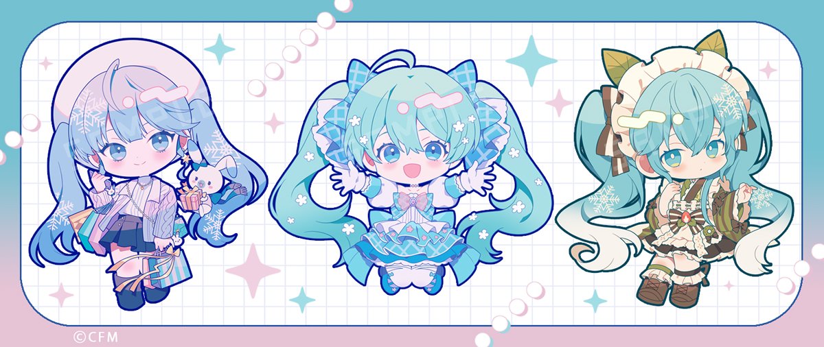 ▍12/30(火)～31(水)
▍初音ミク／雪ミク × 冬コミ
➤東京ビッグサイト『南3ホール No.2342』
冬コミ企業ブースにて初音ミク／雪ミクちゃんのデフォルメグッズイラストを担当させていただきました❄️素敵な等身ビジュアルと共に何卒よろしくお願い致します⛄✨