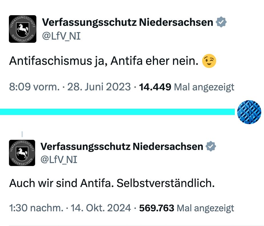 ___rolf___'s tweet image. Der Verfassungsschutz Niedersachsen scheint ein klassisches Beispiel für Fähnlein im Winde zu sein. 🤡
