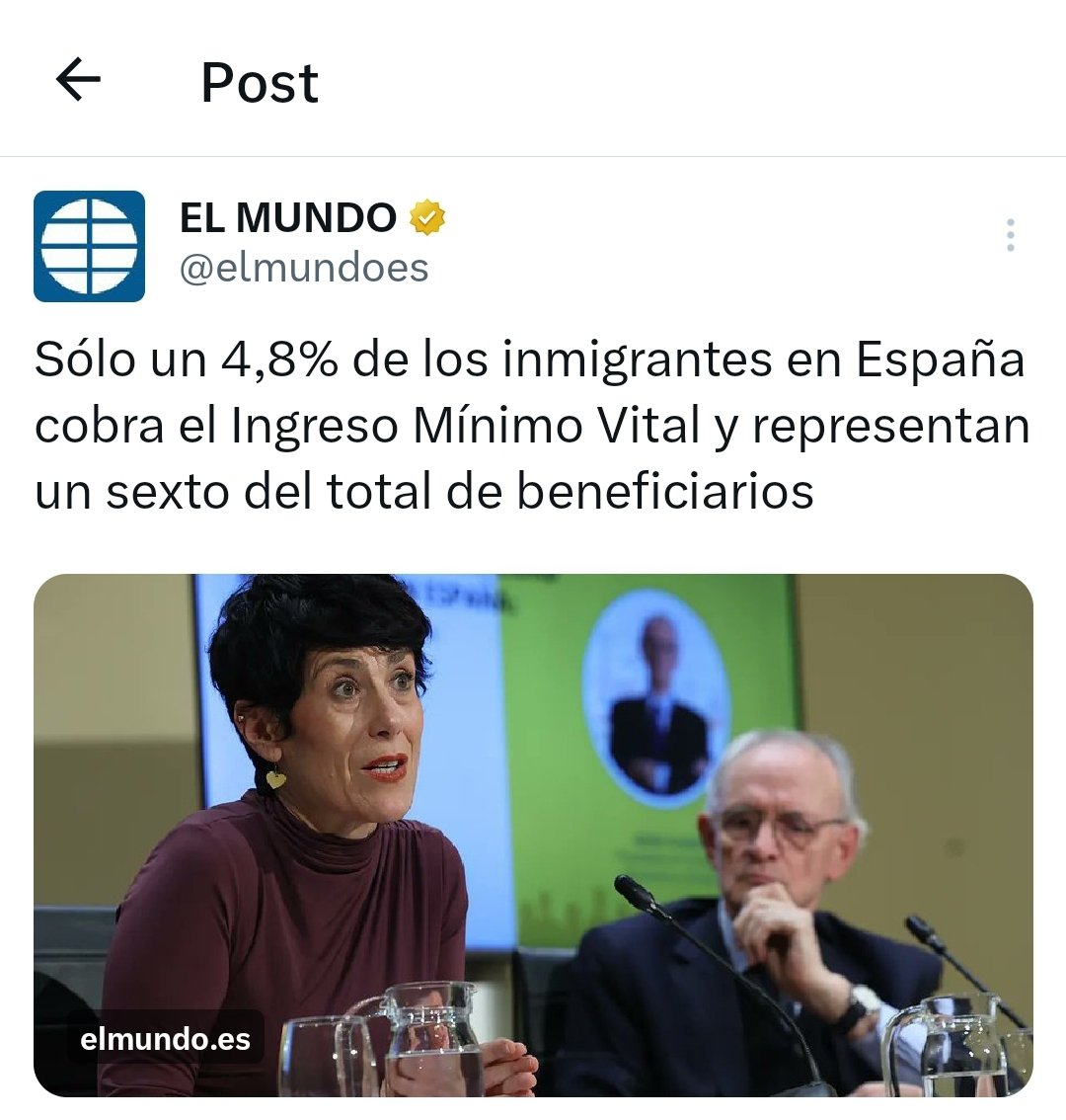 Un 4,8% de los inmigrantes recibe el IMV.

Frente al 3,6% de población española.

Podéis empaquetarlo de regalo.

Y poner titulares vestidos de faralaes.