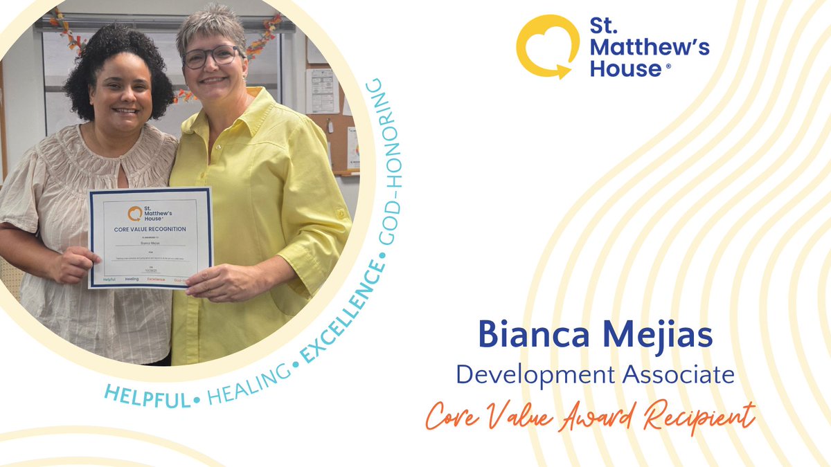 Congrats to Bianca for recently receiving a Core Value Award! She’s exhibited helpfullness and excellence while training a new coworker and continuing to thrive at her daily tasks.

“Our office runs smoother because she’s a part of our team,” says her supervisor!

We’re grateful