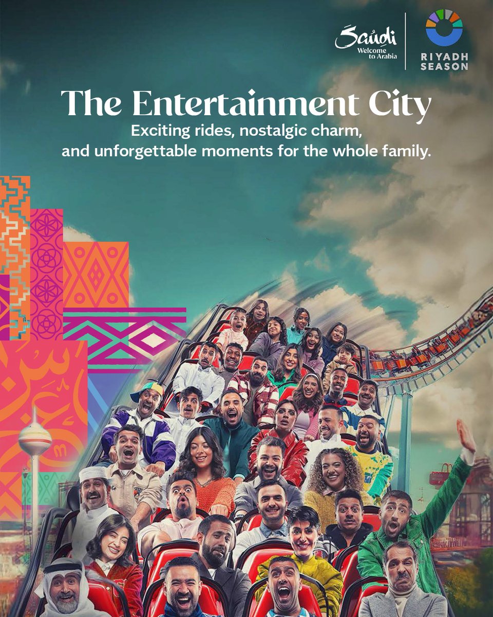 VisitSaudi's tweet image. Step into The Entertainment City &amp;amp; relive the magic of classic amusement parks with exciting rides, colorful attractions, and fun for the whole family 🎢

🗓️ 19 – 28 Nov 2025
📍 BLVD City

Book your tickets today!
visitsaudi.com/en/seasons/riy… 

#StayedForMore #VisitSaudi