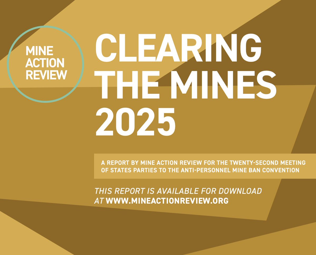 📢The 'Clearing the Mines 2025' report is now online at mineactionreview.org, together with our 2025 Monitoring of the Siem Reap-Angkor Action Plan #SRAAP for survey and clearance. Read up on global progress in #landmine #clearance ahead of <a href="/MineBanTreaty/">Anti-Personnel Mine Ban Convention</a> #22MSP in <a href="/UNGeneva/">United Nations Geneva</a>