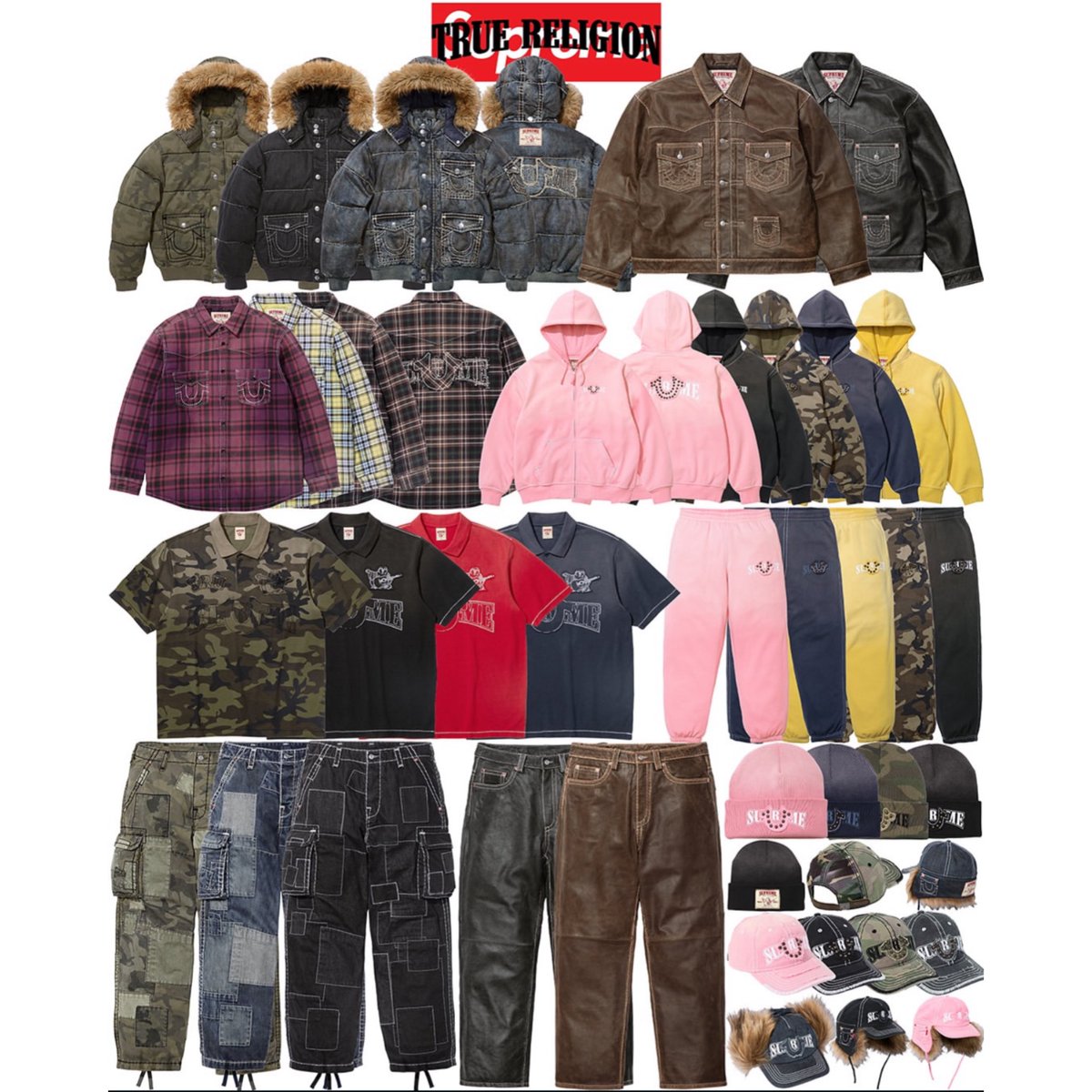Fakemink Models for the New SUPREME X TRUE RELIGION Collab
