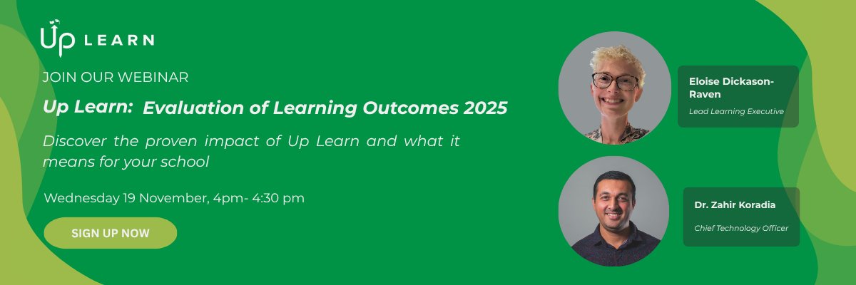 up_learn's tweet image. Only 2 days to go until the Up Learn: Evaluation of Learning Outcomes 2025 webinar! Sign up here 👇 hubs.la/Q03Tv15V0  

Get an exclusive look at the findings from our evaluation across 23 schools and 1,000+ students – we’ll cover:
📊 What we measured (attainment,…
