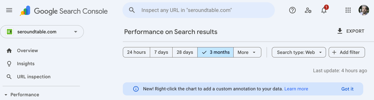 rustybrick's tweet photo. Google Search Console annotations live in the performance reports, after many months of testing https://t.co/nbi5eYB7tn hat tip @glenngabe @KorayGubur do you see it? https://t.co/cAuwuuWMmH