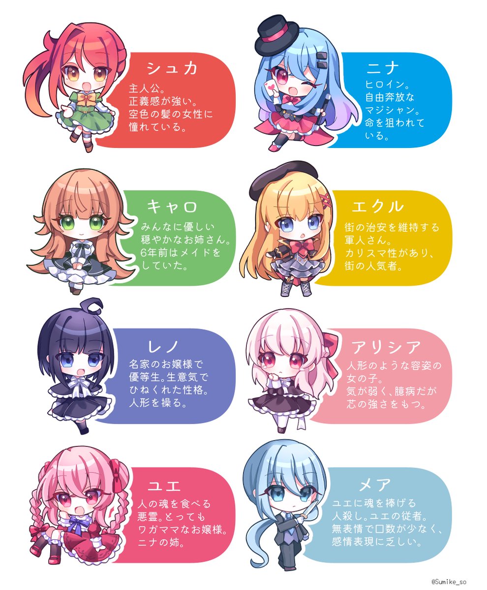 Sumike_so's tweet image. ガールミーツガール×ダークファンタジー創作
キャラクター一覧

Main◀︎  ▷Sub