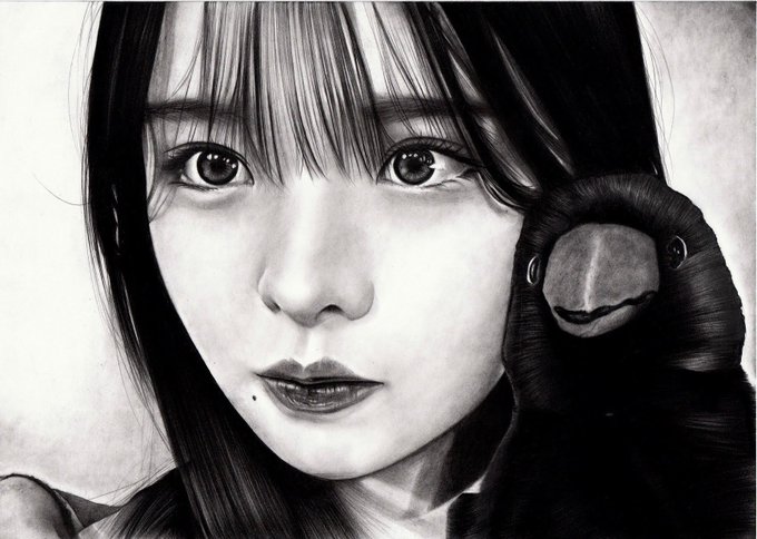 鉛筆画 ＃櫻坂46浅井恋乃未さん