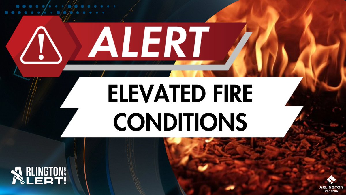 An Elevated Fire Weather Condition is in effect for Arlington County today, November 17, until 6 PM. The combination of dry conditions, high winds, and decreasing humidity levels is exacerbating the risk of wildfires.  Visit dof.virginia.gov/wildland-presc… for more.