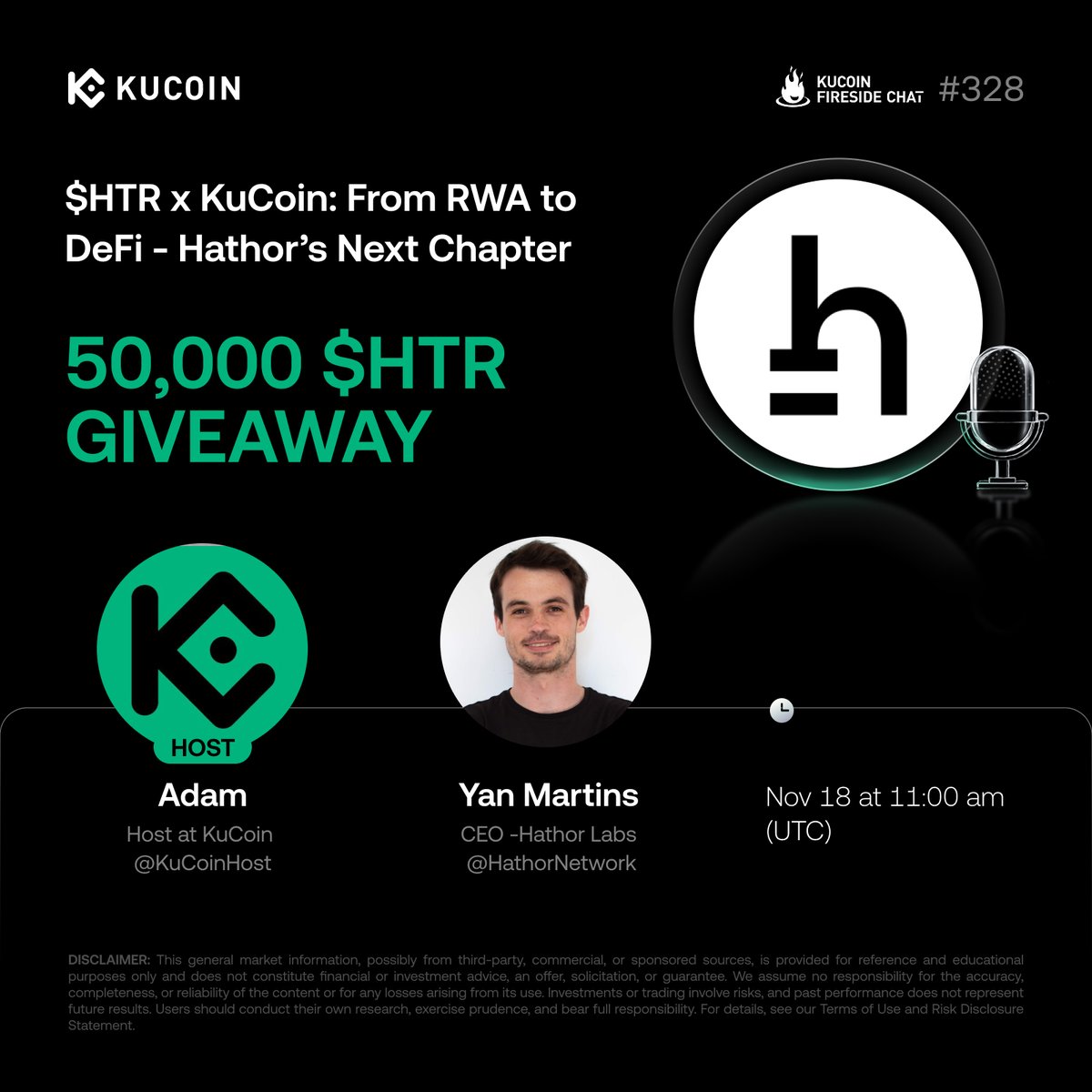 🎙️ Join our #KuCoinFireSideChat with <a href="/HathorNetwork/">Hathor Network</a>!

Explore how Hathor Network combines blockchain and DAG in a unified Layer-1 design, delivering unmatched scalability and decentralization for high-demand financial and contract-based applications. 🚀

🎁50,000 $HTR to win!

1.