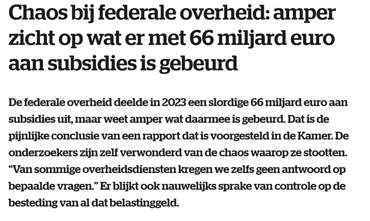 De Federale regering, De Vlaamse regering verwachten dat jullie begrijpen dat er inspanningen door jullie, de burger, de bevolking, geleverd moeten worden om de begroting in orde te krijgen... ondertussen ...