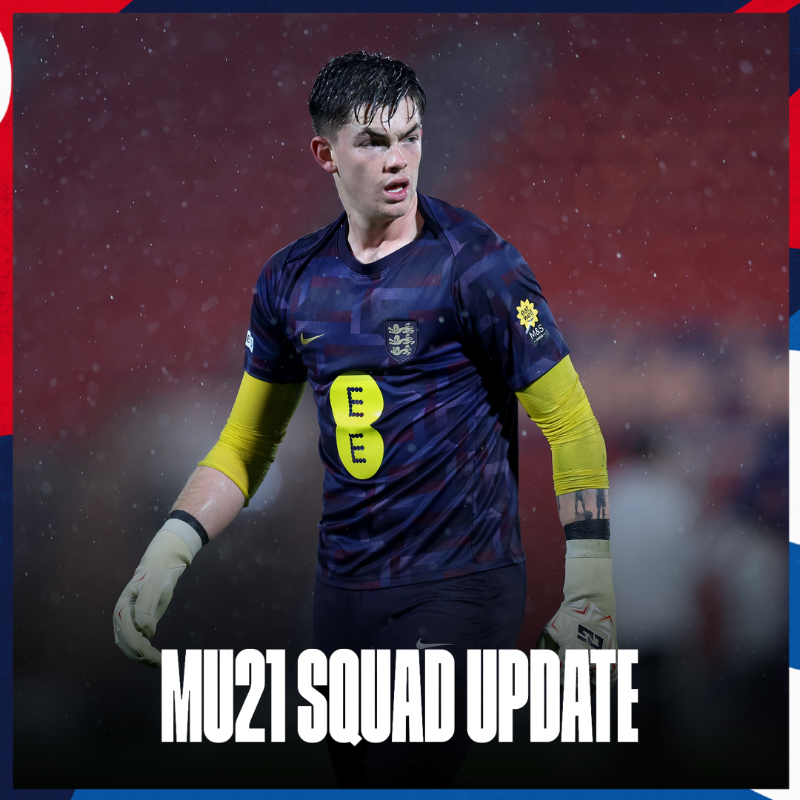 England's tweet photo. Goalkeeper Finlay Herrick has joined our U21 #YoungLions squad ahead of tomorrow’s match against Slovakia.