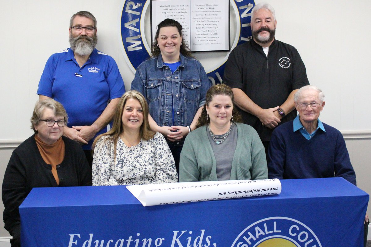 MCSWV's tweet image. Dr. Haines signed a proclamation declaring November 17-21, 2025, as American Education Week in Marshall County. Students, faculty and staff will participate in special events all this week. 

This year’s theme is &quot;Together for Safe, Just &amp;amp; Equitable Schools.&quot;