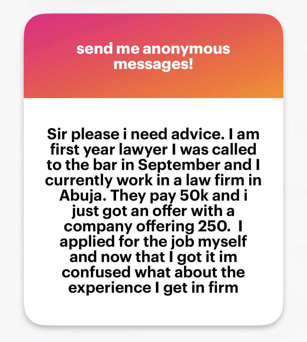 SirJarus's tweet image. I’m not a lawyer. But I’m inclined to saying you should take the new job.