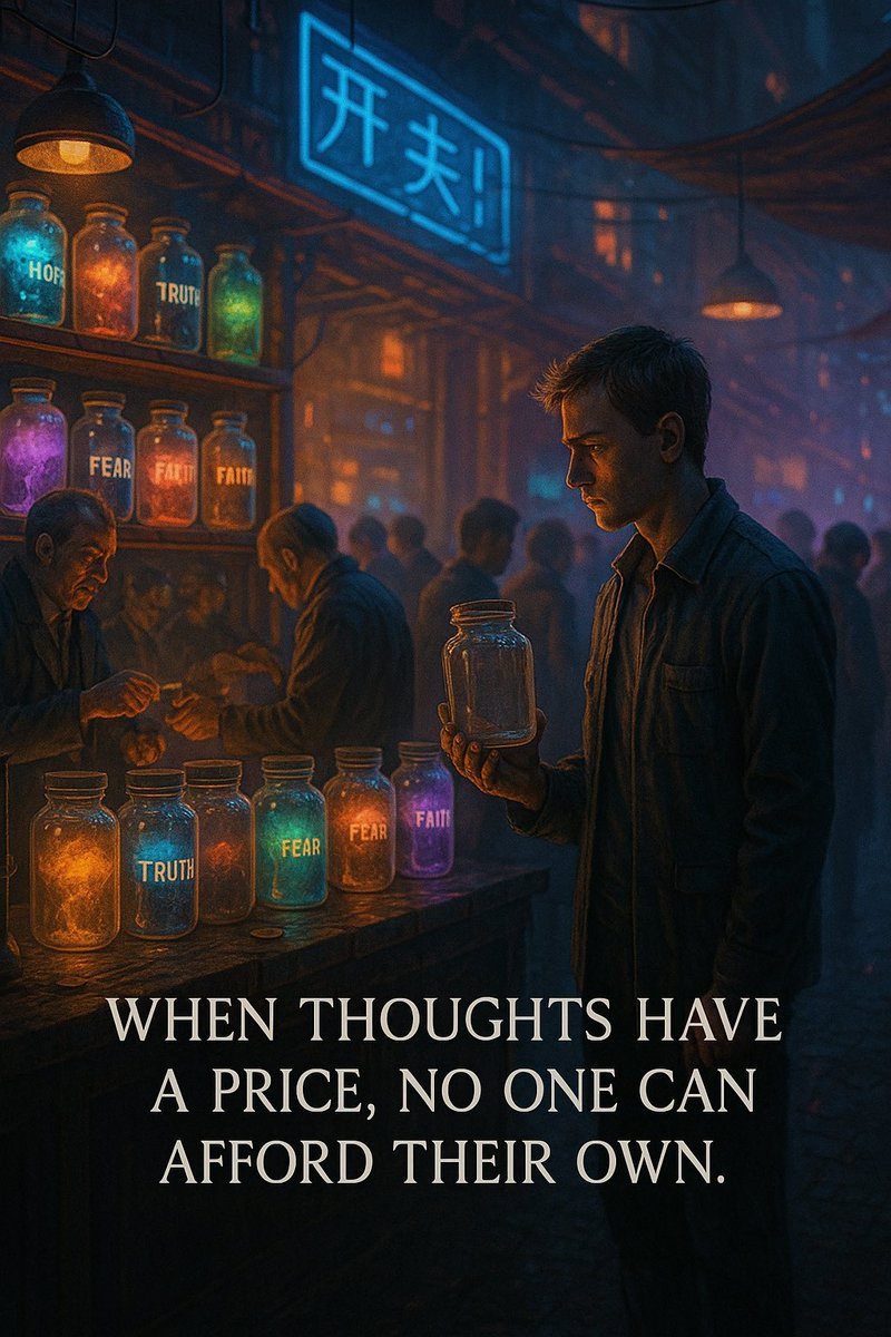 ZennergyCharged's tweet photo. #TheThoughtMarket #AIArt #CinematicArt #PhilosophicalArt #DigitalRealism #SocietalIllusion #ExistentialArt #WakeUpWorld #TruthOverComfort #ThinkDeeper #QuestionReality #ModernArt #DarkSurrealism #CinematicRealism #ArtThatSpeaks #HiddenTruths #FutureVision #MindControl #Illusion https://t.co/M2pdw38j98