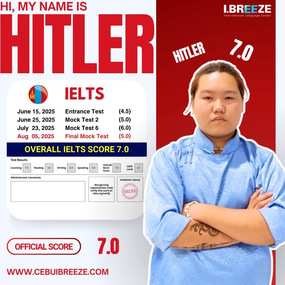 Зуны IELTS кэмд суралцсан сурагчид богино хугацаанд зорьсон оноогоо авч чадсан.
Өвлийн IELTS кэмп 12 сарын 21-нд явна. Амжиж бүртгүүлээрэй.

Утас/viber: 9119-9838